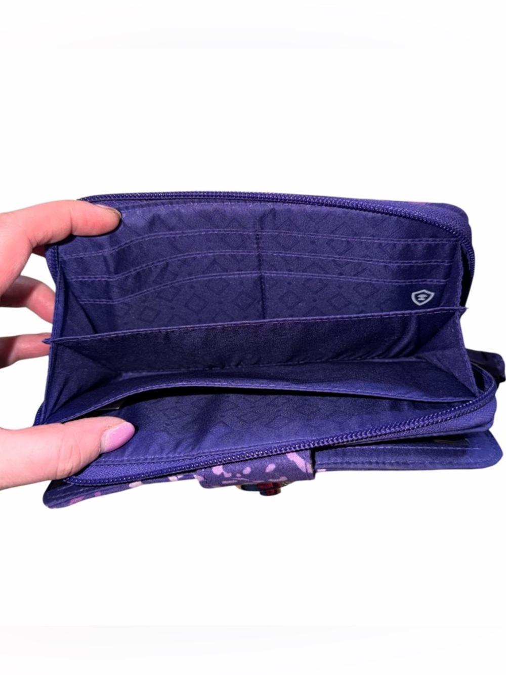 Vera Bradley Paisley Amethyst RFID Turnlock Wallet - Picture 4 of 5